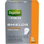 Depends for Men Shields 58 CT Light Absorbency Discreet &amp; Comfortable Protection