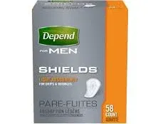 Depend Shield Incontinence Pads for Men Bladder Control Pads, Light, 174 ct