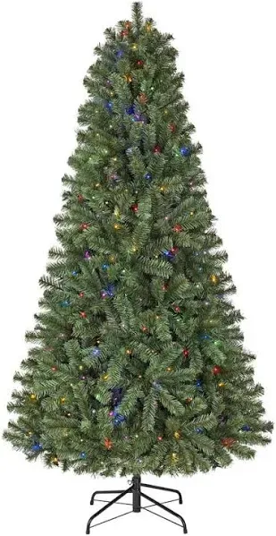 Home Accents Holiday 6.5 ft. Pre-Lit LED Festive Pine Artificial Christmas Tree