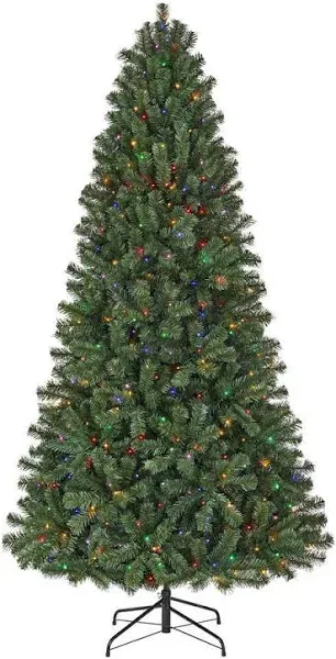 Home Accents Holiday 7.5 ft. Pre-Lit LED Festive Pine Artificial Christmas Tree